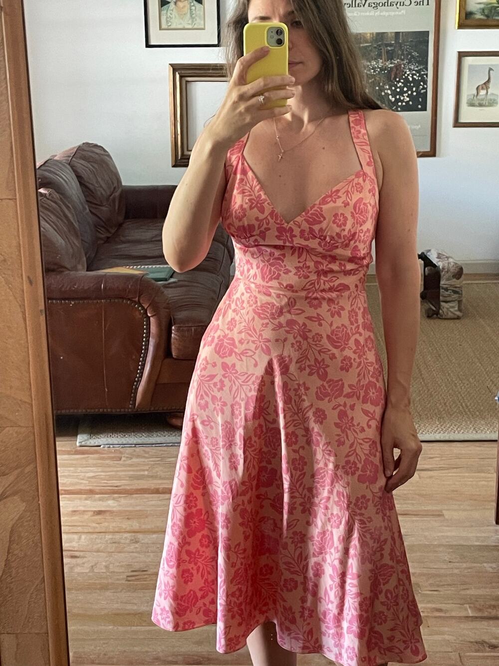 Laundry by Shelli Segal Y2K Pink Floral Sundress